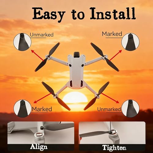 8Pcs Low-Noise Quick-Release Propellers for DJI Mini 4 Pro Propellers, Full Replacement Kit with Screws & Screwdriver, Stable Flight & Easy Installation Spare Parts