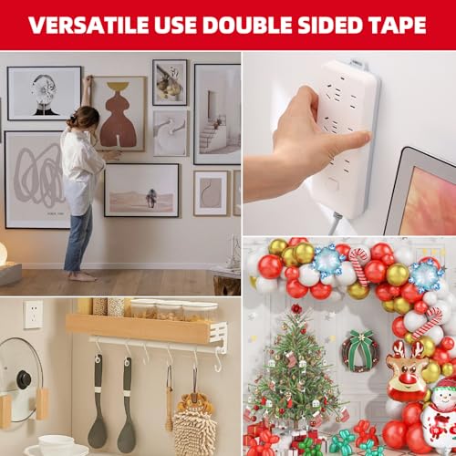 3M Double Sided Tape Heavy Duty 1in x 10ft, Removable Mounting Tape - size: 1in x 10ft