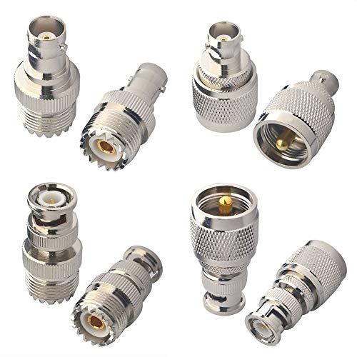 onelinkmore BNC to PL-259/SO-239 Adapter Kit for Handheld Scanner - color: 8PCS