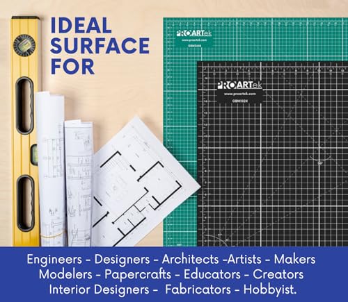 Proartek PK00012 Model GBM4060 Series 40" x 60" Professional Cutting Mat; Double-Sided Green/Black; Self-Healing; For Graphic Arts, Hobbies, Sewing, Scrapbooking, and other Cutting Projects - size: 60"L x 40"W