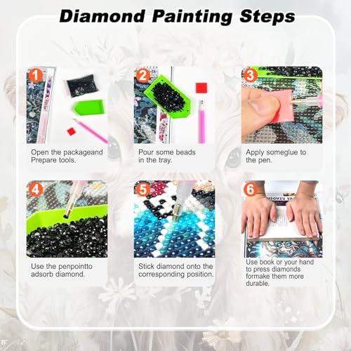 YULIDECO Highland Cow Diamond Art,Flowers Animals Diamond Art Kits for Adults,DIY Full Round Drill Diamond Painting DIY Gift,Home Wall Art Diamond Painting Kit(16x12 Inch) - color: DP03716