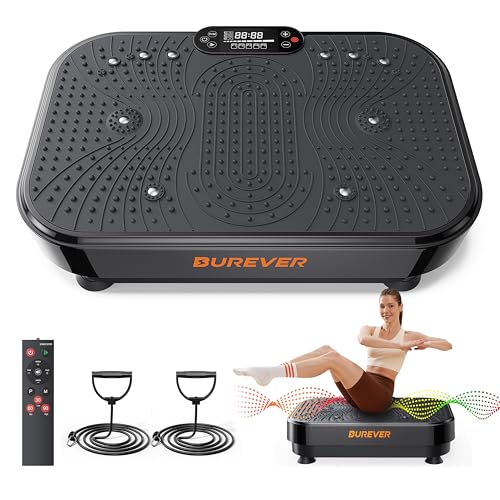 Vibration Plate Exercise Machine, Full Body 150W Vibration Plate for Lymphatic Drainage, 99 Adjustable Speeds, Power Vibrating Fitness Platform for Weight Loss & Fitness, Women Men
