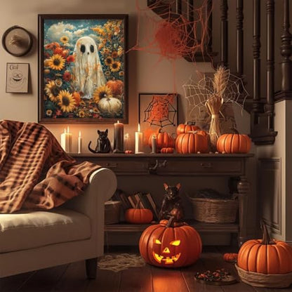 Paint by Numbers for Adults Ghosts, Halloween Paint by Number on Canvas - color: MT23076