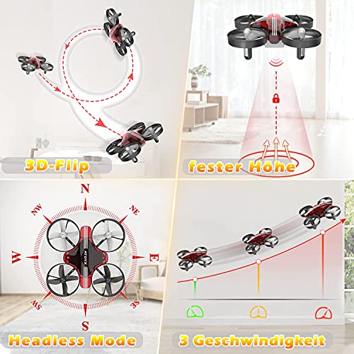 Mini Drone for Kids & Beginners, Indoor RC Nano Helicopter Quadcopter - color: Red