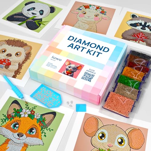 LuwoArte 6 Pack Cute Animals Diamond Art Kits for Adults Beginners - color: Cute Animals