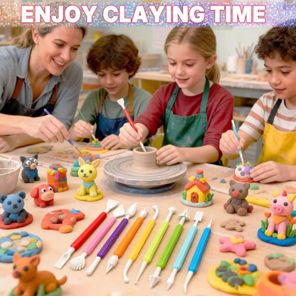 9PCS Air Dry Clay Tools for Kids, Double-Ended Modeling Clay Tools, Polymer Tools Kit for DIY Moulding Project, Pottery Wheel, Crafting Supplies, Pros, Beginners, Adults