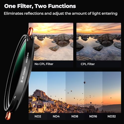 K&F CONCEPT 95mm Variable ND2-32 & Polarizing Effect 2-in-1 Lens Filter - size: 95mm
