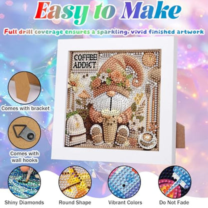 WEMEON Gnome Diamond Art Kits for Kids with Frame 7x7 inch - color: Gnome