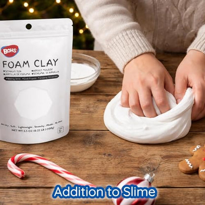 BOHS Foam Clay for Kids, White Air Dry Modeling Clay, 3.5 oz - color: White