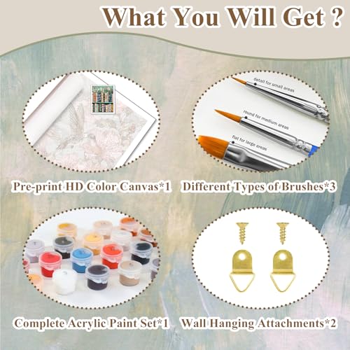 Paint by Numbers Kit for Adults Book, Paint by Number Kits for Adults 16x20 - color: Bookshelf (16x20 in)