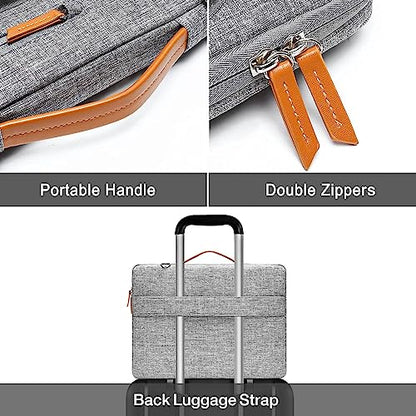 MOSISO 360 Protective Laptop Shoulder Bag, 14 inch Computer Bags - color: Gray, size: 14 inch