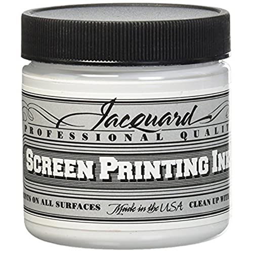Jacquard Professional Screen Print Ink, Water-Soluable, 4oz Jar, Super Opaque White (119)