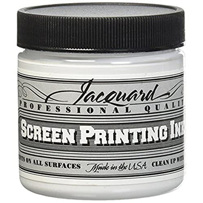 Jacquard Professional Screen Print Ink, Water-Soluable, 4oz Jar, Super Opaque White (119)