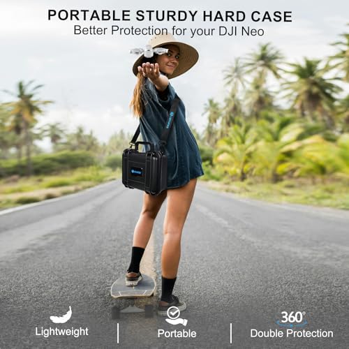 Lekufee Portable Waterproof Hard Case for DJI Neo 1 Drone (NOT for Neo 2), Fly More Combo, DJI RC N3/N2 Remote Controller and Accessories (Case Only)