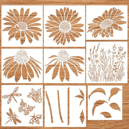 Large Flower Stencils for Painting Flower Stencils for Walls - style: Daisy Coneflower