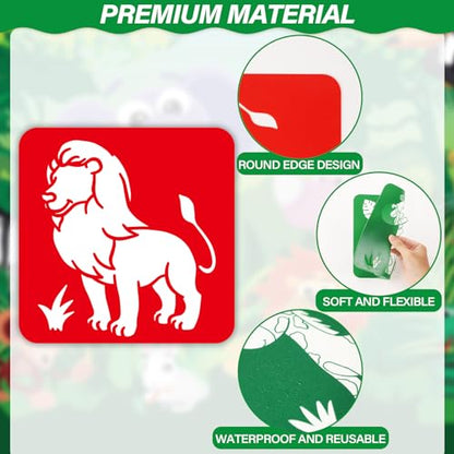 36pcs Animal Drawing Stencils for Kids 8 Inch Sidewalk Chalk Stencils - style: Animals