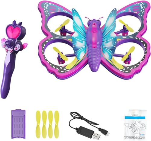 Mini Drone for Adults, Remote Control Butterfly Drone with LED Lights, RC Quadcopter with 3D Flip, Headless Mode, Altitude Hold, Small Flying Toys Drones for Beginners, 1 Battery - size: 1 Battery