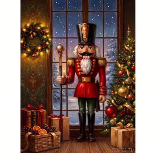 Christmas Diamond Art Kits for Adults, Holiday Nutcracker Diamond Painting - color: HS058-1