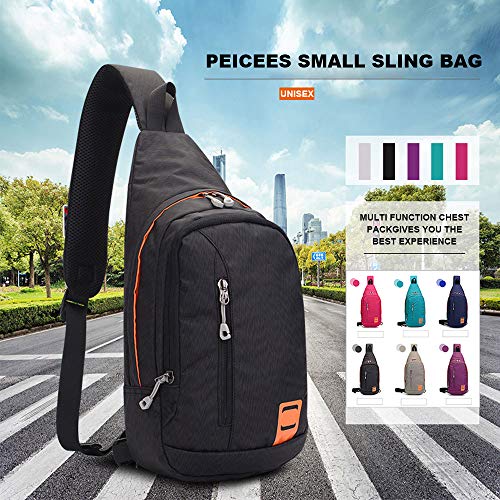 Peicees Small Sling Backpack Waterproof Unisex Shoulder Bag Chest Crossbody Daypack - color: 2_blue, size: Small