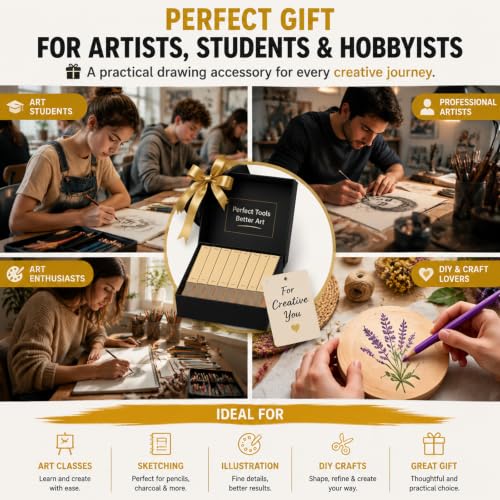 12 Pcs Sandpaper Pencil Sharpener for Sketch Charcoal Pastel