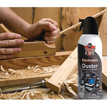 Dust-Off Compressed Gas Dusters, 10 Oz, Pack of 2
