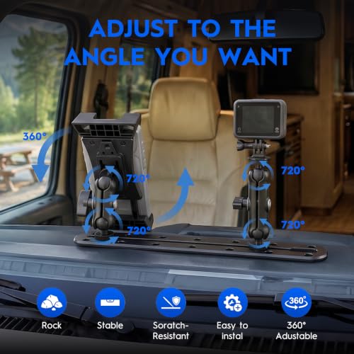 Tablet Truck Holder, Heavy Duty Drill Base Multi-Device Dash Platform Mount