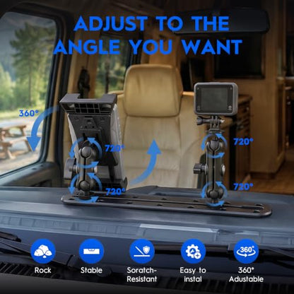 Tablet Truck Holder, Heavy Duty Drill Base Multi-Device Dash Platform Mount