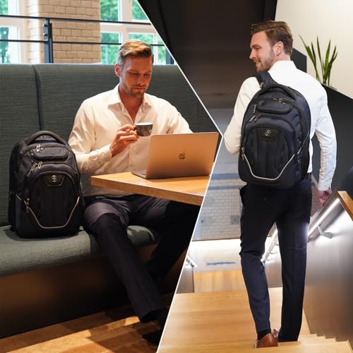 Businessl Laptop Backpack for Men With USB Charging Port J16BT-12 - color: Blue