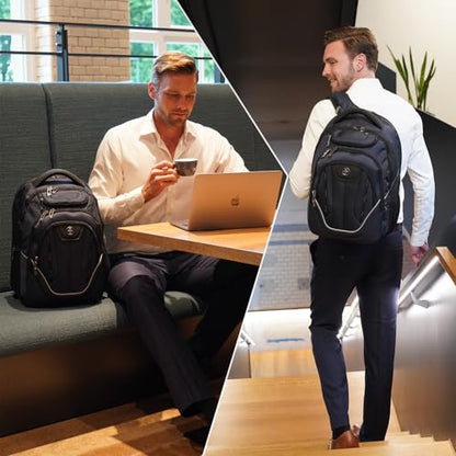 Businessl Laptop Backpack for Men With USB Charging Port J16BT-12 - color: Blue