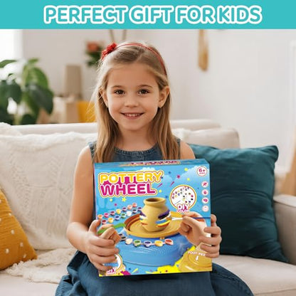 Pottery Wheel for Kids, Complete Kit with Air-Dry Clay, Ages 8-12 - color: Blue