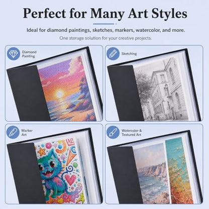 Diamond Art Portfolio Book 22"×16" (55cm×40cm), 30sleeves, A2, Clear - color: Clear