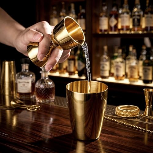 Homestia Bell Jigger for Bartending, 2 oz 1 oz Double Cocktail Jigger, Gold - color: Bell Jigger - Gold