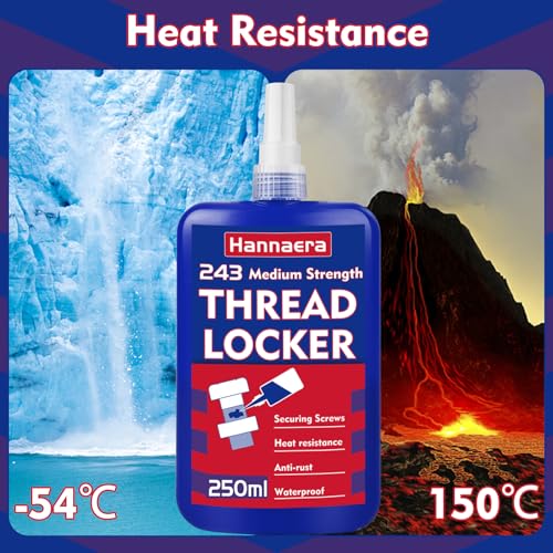 Thread Lock 8.45 Fl oz/250 ml Medium Strength, Lock & Seal Nuts, Bolts, Fasteners and Metals, Blue Threadlocker Against Losening and Leakage - size: 250ml