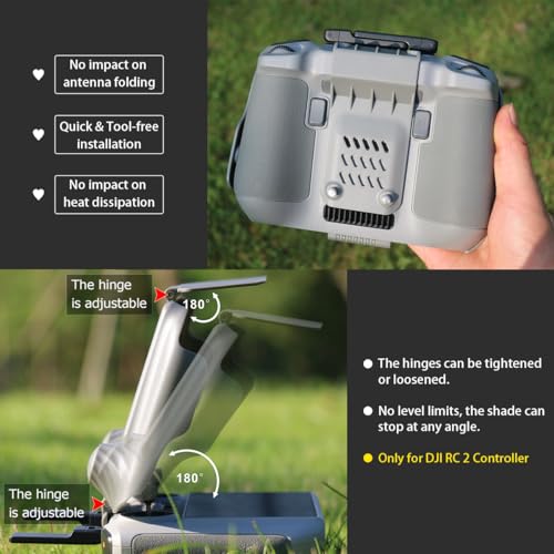 Arzroic RC 2 Protective Sun Hood Kit with Screen Protector for DJI Mini 5 Pro/Avata 360/Mini 4 Pro/Mavic 4 Pro/Flip/Air 3S/Air 3 Accessories - style: Sun Hood + Screen Protector