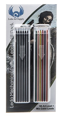 Leda Art 2mm Mechanical Pencil Lead Refill Pack, Mixed Colors - style: Mixed colored lead