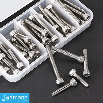 M5 x 30mm 35mm 40mm 45mm 50mm Socket Head Cap Screws Bolts, Stainless Steel 304, Metric Allen Hex Drive, Bright Finish, Fully Threaded, Assortment Kit 50PCS - size: Socket M5x30-50 mm