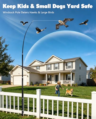 Telescoping Windsock Pole 15 FT – 5-Section Fiberglass Wind Sock Pole - size: 15 feet