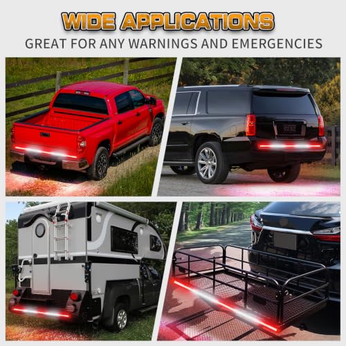 XRIDONSEN 60 inch Tailgate Emergency Lights Red White Strobe Lights - color: Red/White