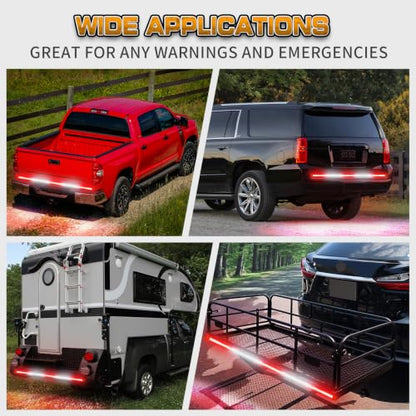XRIDONSEN 60 inch Tailgate Emergency Lights Red White Strobe Lights - color: Red/White