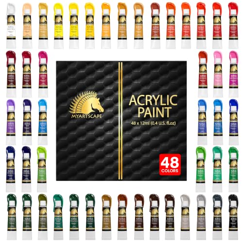 MyArtscape Heavy Body Acrylic Paint Set - 48 x 12ml Acrylic Paint