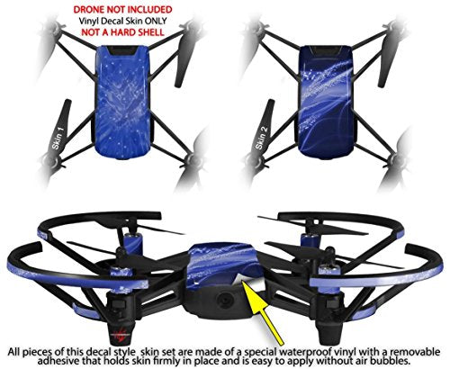 Skin Decal Wrap 2 Pack Compatible with DJI Ryze Tello Stardust Blue Drone NOT Included