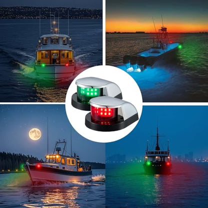 CZC AUTO Boat Navigation Lights, Red&Green Led Bow Lights, IP67 Waterproof