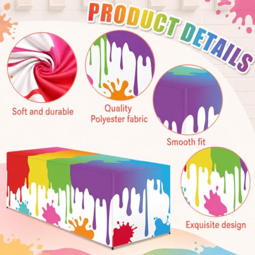 6Ft Paint Splatter Tablecover Paint Table Cloth Rainbow Classroom Decor