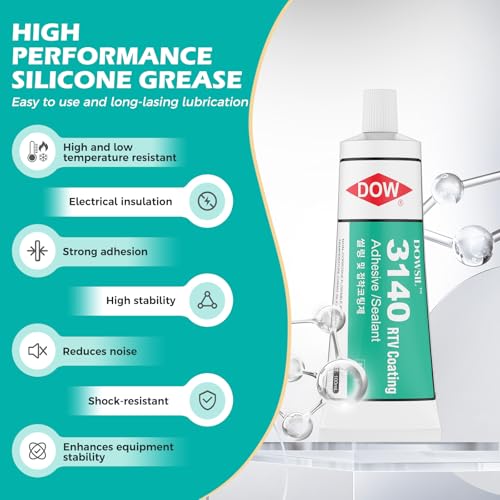 3140 RTV Coating 100ml Adhesive Sealant Translucent Clear Binding Agents Electrical Industry and Electronics,Good Flowability, Good Flame Resistance, Dow Corning 3140