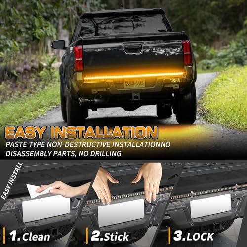 XRIDONSEN 48 inch 288 LED Tailgate Strobe Lights Amber Emergency Lights - color: Amber