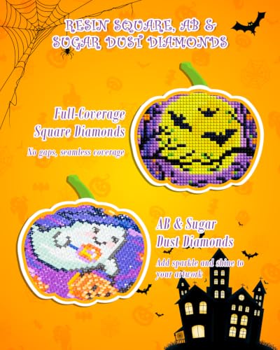forever young Halloween Small Diamond Art Kits, 5x7 Inch Canvas - color: Halloween