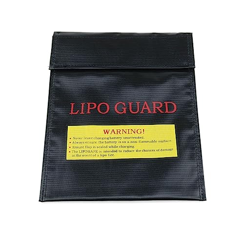Dookoe-Lipo Guard Silver Lithium Charging Bag Safe Flame-Retardant Battery Bag（Black 18 * 23cm）-1pcs