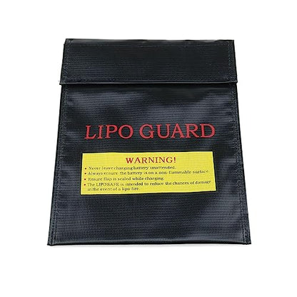 Dookoe-Lipo Guard Silver Lithium Charging Bag Safe Flame-Retardant Battery Bag（Black 18 * 23cm）-1pcs