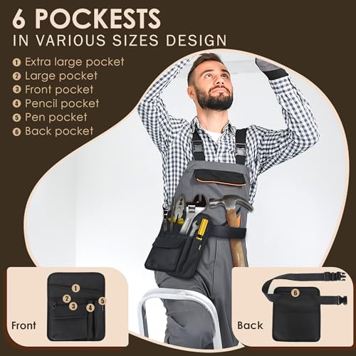 Likesing Server Apron, Serving Apron with Pockets for Waitress, Waiter Waist Tool Pouch Bag with 59'' Adjustable Belt - color: Black-Standard