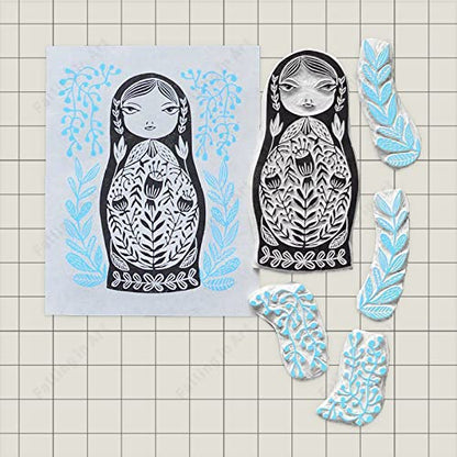 Falling in Art 2 Pack White 8 x 10 Rubber Carving Block - size: 8'' x 10'' 2 Pack